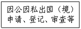 文本框:因公因私出國（境）申請、登記、審查等